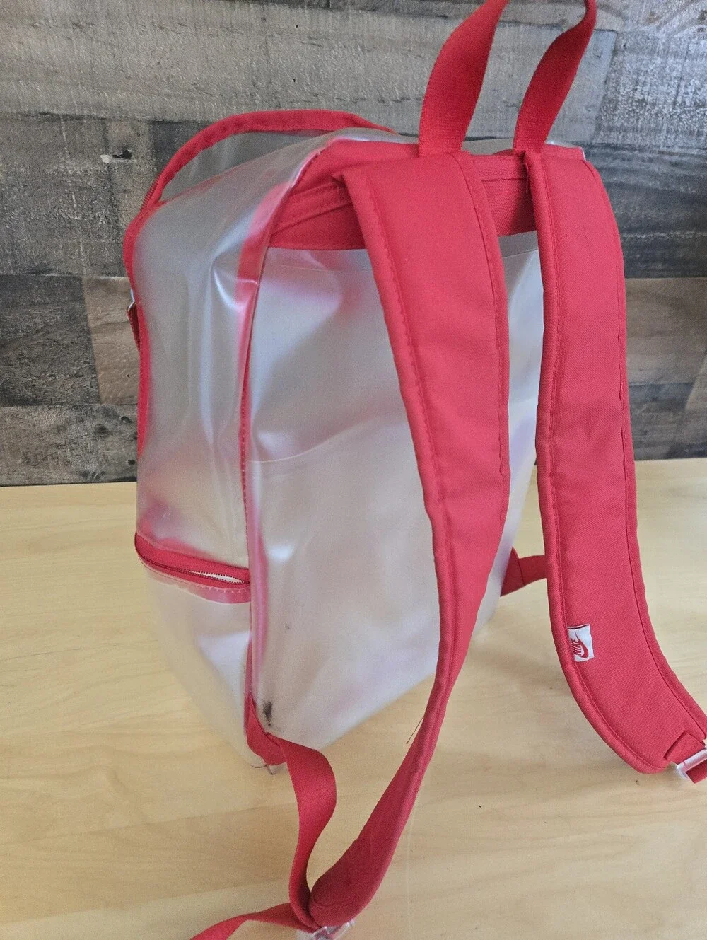 Nike Heritage Crystal Backpack Unisex (25L) Clear University Red HV8920-905